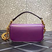 Valentino Locò Small Shoulder Bag In Purple Calfskin 20x11x5 cm - 4