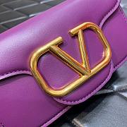 Valentino Locò Small Shoulder Bag In Purple Calfskin 20x11x5 cm - 3