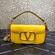 Valentino Locò Small Shoulder Bag In Yellow Calfskin 20x11x5 cm - 1