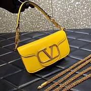 Valentino Locò Small Shoulder Bag In Yellow Calfskin 20x11x5 cm - 5