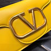 Valentino Locò Small Shoulder Bag In Yellow Calfskin 20x11x5 cm - 6