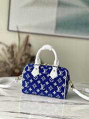 LV SPEEDY BANDOULIÈRE 20 Blue Monogram Jacquard Velvet M20751 - 4