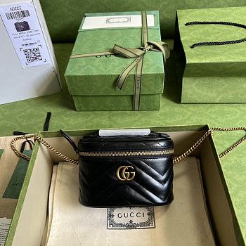 GG Marmont Mini Top Handle Bag Black 699515 Size 16x10.5x5.5cm