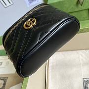 GG Marmont Mini Top Handle Bag Black 699515 Size 16x10.5x5.5cm - 2