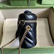 GG Marmont Mini Top Handle Bag Black 699515 Size 16x10.5x5.5cm - 3