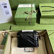 GG Marmont Mini Top Handle Bag Black 699515 Size 16x10.5x5.5cm - 5