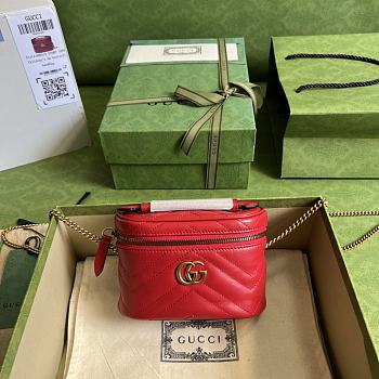 GG Marmont Mini Top Handle Bag Red 699515 Size 16x10.5x5.5cm