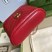 GG Marmont Mini Top Handle Bag Red 699515 Size 16x10.5x5.5cm - 5