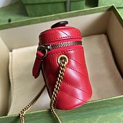 GG Marmont Mini Top Handle Bag Red 699515 Size 16x10.5x5.5cm - 4