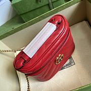 GG Marmont Mini Top Handle Bag Red 699515 Size 16x10.5x5.5cm - 3