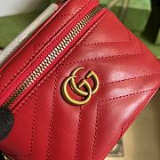 GG Marmont Mini Top Handle Bag Red 699515 Size 16x10.5x5.5cm - 2