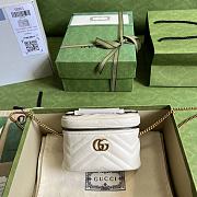 GG Marmont Mini Top Handle Bag White 699515 Size 16x10.5x5.5cm - 1