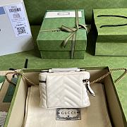 GG Marmont Mini Top Handle Bag White 699515 Size 16x10.5x5.5cm - 2
