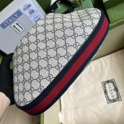 Gucci Attache Large Shoulder Bag GG Supreme Canvas Navy Blue 702823 35cm - 3