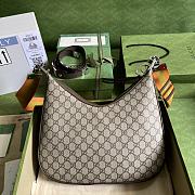 Gucci Attache Large Shoulder Bag GG Supreme Canvas Green 702823 35cm - 2