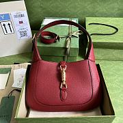 Gucci Jackie 1961 Small Red Natural Grain Bag 636709 Size 28x19x4.5 cm - 1