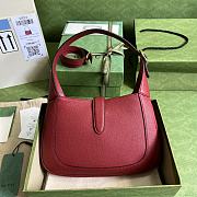 Gucci Jackie 1961 Small Red Natural Grain Bag 636709 Size 28x19x4.5 cm - 3