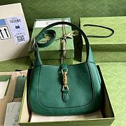 Gucci Jackie 1961 Small Green Natural Grain Bag 636709 Size 28x19x4.5 cm - 1