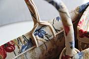 Dior Large Book Tote Flower In Beige Embroidery M1286 Size 41.5x35x18 cm - 5
