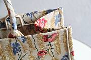 Dior Large Book Tote Flower In Beige Embroidery M1286 Size 41.5x35x18 cm - 3