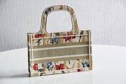 Dior Mini Book Tote Flower In Beige Embroidery S5475 Size 23 Cm - 4