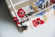 Dior Mini Book Tote Flower In Beige Embroidery S5475 Size 23 Cm - 2