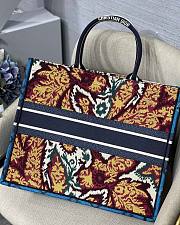 Dior Large Book Tote Paisley Blue Embroidery M1286 Size 41.5 cm - 3