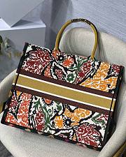 Dior Large Book Tote Paisley Brown Embroidery M1286 Size 41.5 cm - 3