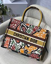 Dior Small Book Tote Paisley Brown Embroidery M1296 Size 36.5 cm - 1