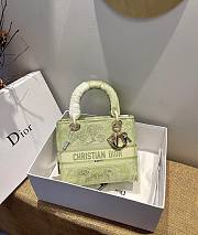 Dior Lady Green Toile De Jouy Embroidery Size 24 x 20 x 11 cm - 1