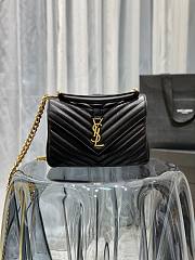 YSL Medium Monogram College Gold-tone Black Leather 600279 Size 24x17x6 cm - 1