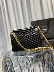 YSL Medium Monogram College Gold-tone Black Leather 600279 Size 24x17x6 cm - 2