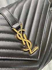 YSL Medium Monogram College Gold-tone Black Leather 600279 Size 24x17x6 cm - 4