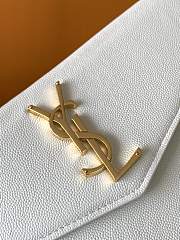 YSL Uptown Pouch White Grain Leather Gold Metal 565739 size 27×16×2 cm - 4