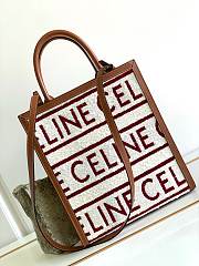 Celine Small Vertical Cabas White/Red 192082 size 33x28.5x8 cm - 4