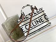 Celine Small Cabas Thais In Textile White/Black 199162 size 29x16x13 cm - 3