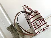 Celine Small Cabas Thais In Textile White/Red 199162 size 29x16x13 cm - 4