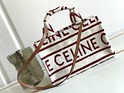 Celine Small Cabas Thais In Textile White/Red 199162 size 29x16x13 cm - 2