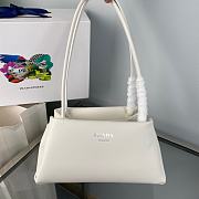 Prada Small Leather Bag White 1BA368 size 26x14x13 cm - 5