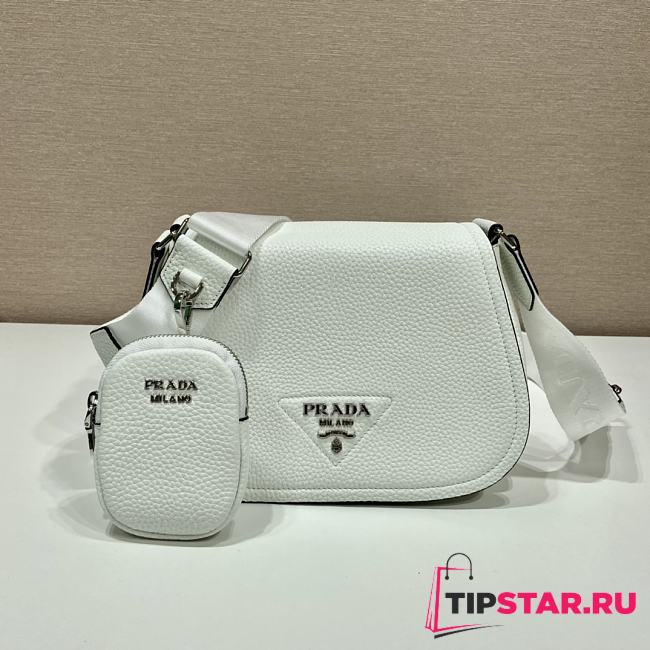 Prada Leather Shoulder Bag White 1BD293 size 24x17x9.5 cm - 1