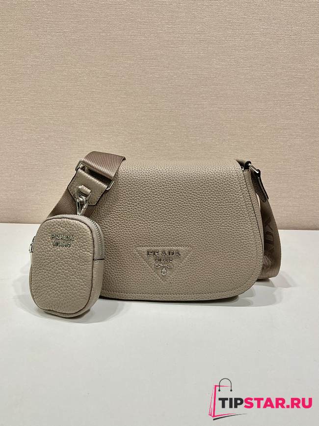 Prada Leather Shoulder Bag Clay Gray 1BD293 size 24x17x9.5 cm - 1