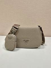 Prada Leather Shoulder Bag Clay Gray 1BD293 size 24x17x9.5 cm - 1