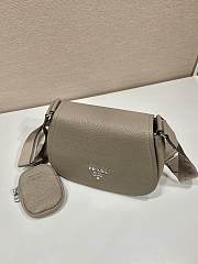 Prada Leather Shoulder Bag Clay Gray 1BD293 size 24x17x9.5 cm - 5