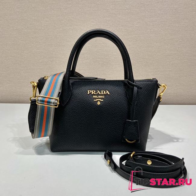 Prada Leather Handbag Black 1BA111 size 24x19x12 cm - 1