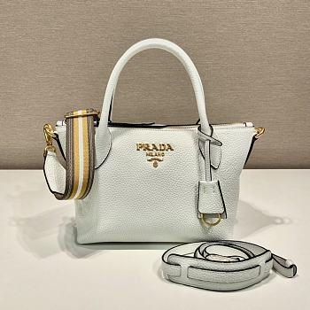 Prada Leather Handbag White 1BA111 size 24x19x12 cm