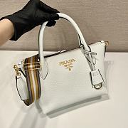 Prada Leather Handbag White 1BA111 size 24x19x12 cm - 3