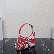 Prada Re-Edition 2000 Embroidered Drill Mini Bag Red/White 1NE515 23cm - 4