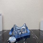 Prada Re-Edition 2006 Embroidered Drill Sky Blue/White 1BH204 22cm - 2