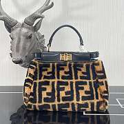 Fendi Peekaboo Medium Brown Sheepskin Bag 8BN327 Size 27x25x14 cm - 1