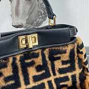 Fendi Peekaboo Medium Brown Sheepskin Bag 8BN327 Size 27x25x14 cm - 3